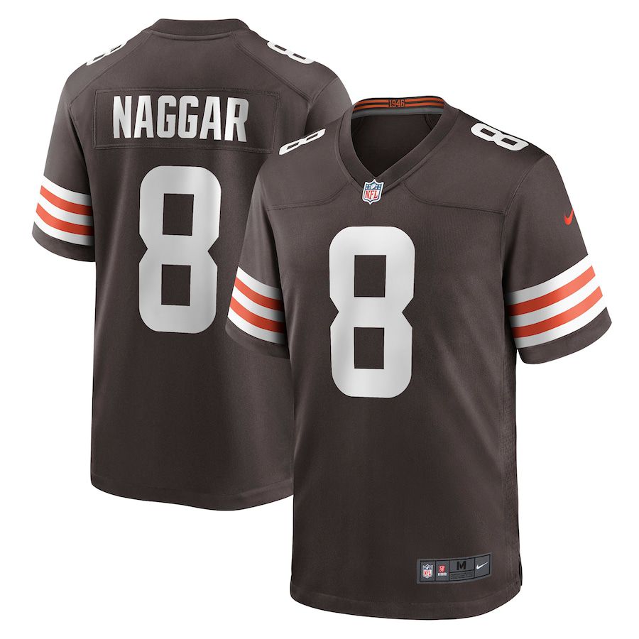 Men Cleveland Browns #8 Chris Naggar Nike Brown Game NFL Jersey